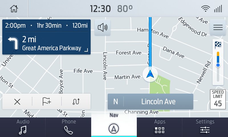 Ford 8-inch navigation screen — Kipawa UI