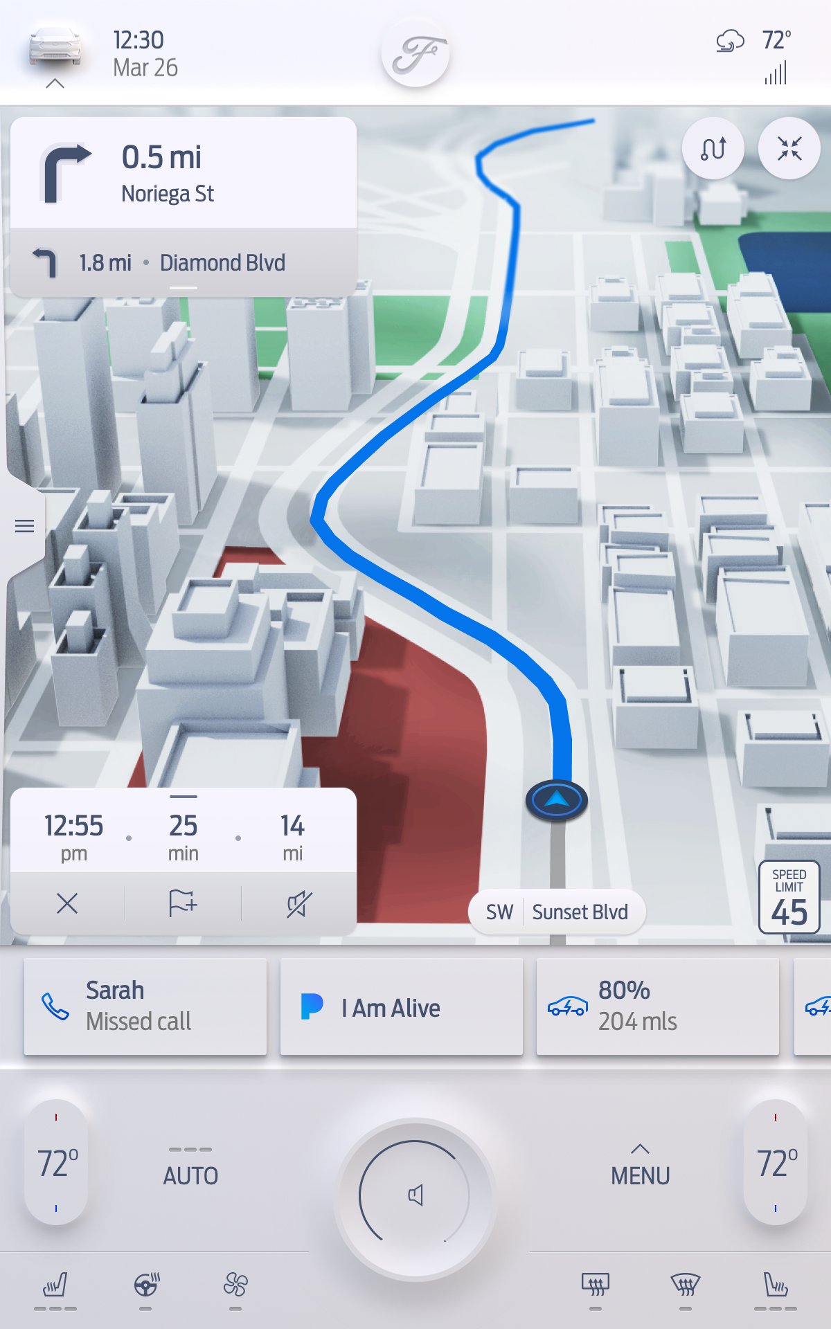 Ford 15-inch navigation screen — Kipawa UI