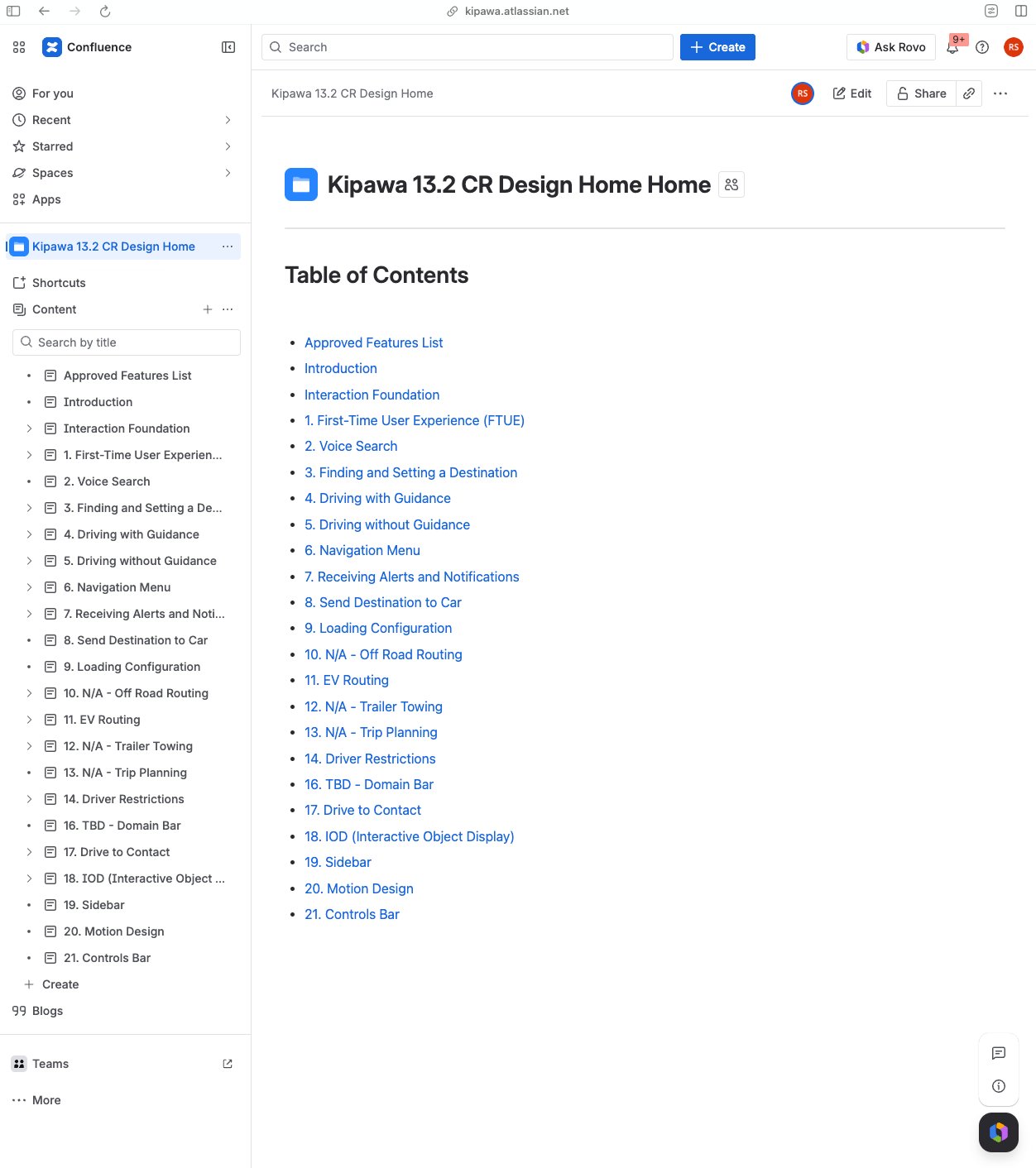 Confluence documentation — Kipawa 13.2 CR Design Home