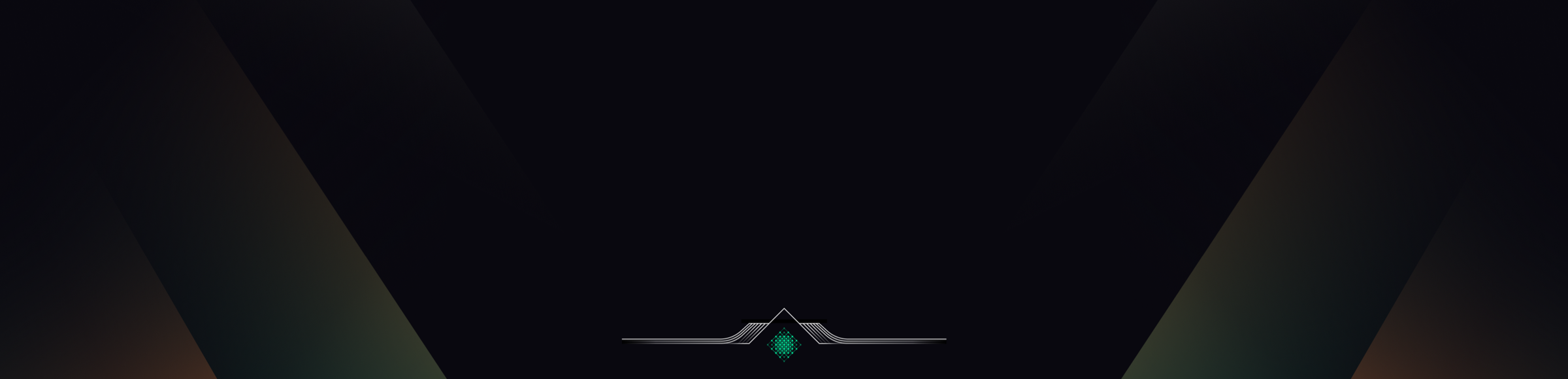 System boot screen: the brand emblem resolving on a dark canvas as the user enters the car, before the cockpit assembles