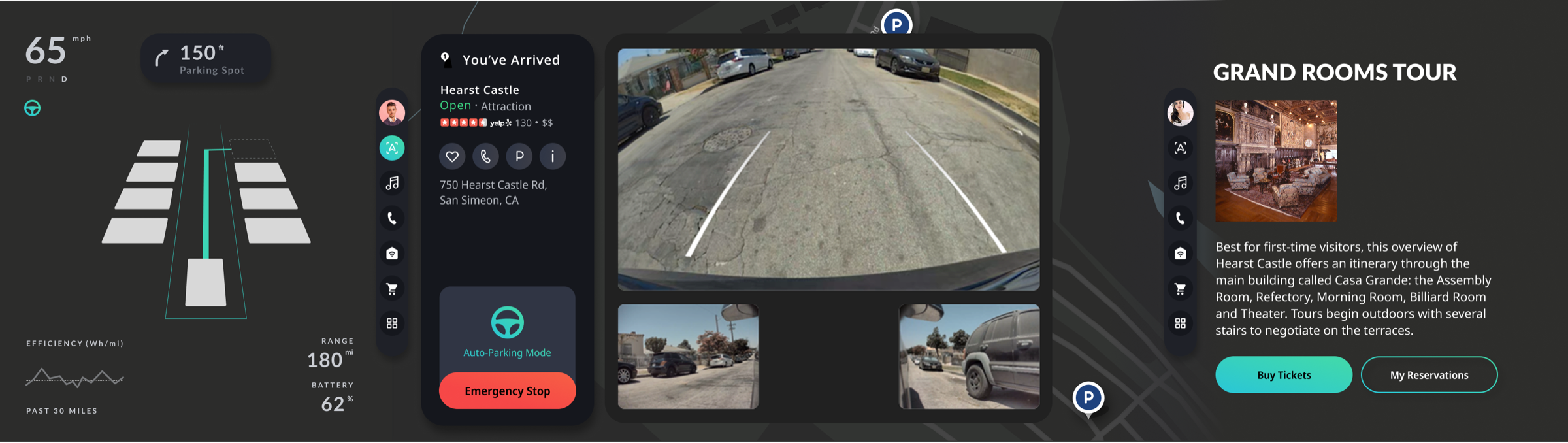 Low-fidelity wireframe: auto-parking while passenger buys tickets