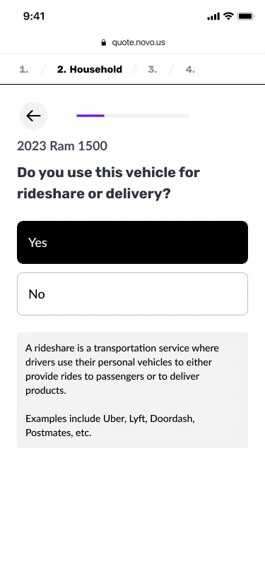 The same question with Yes selected.