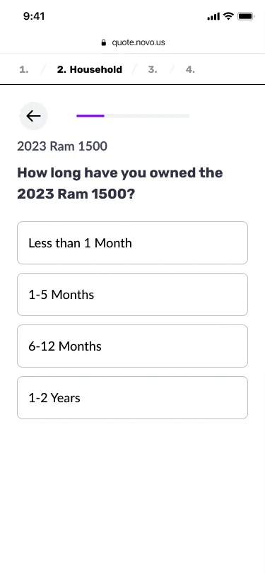 A question: how long have you owned the 2023 Ram 1500, with four answers.